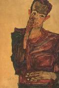 Egon Schiele Self-Portrait with Hand to Cheek (mk12) Spain oil painting artist